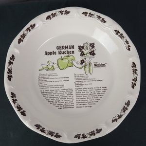 Watkins Ceramic Pie Plate. German Apple Kuchen
